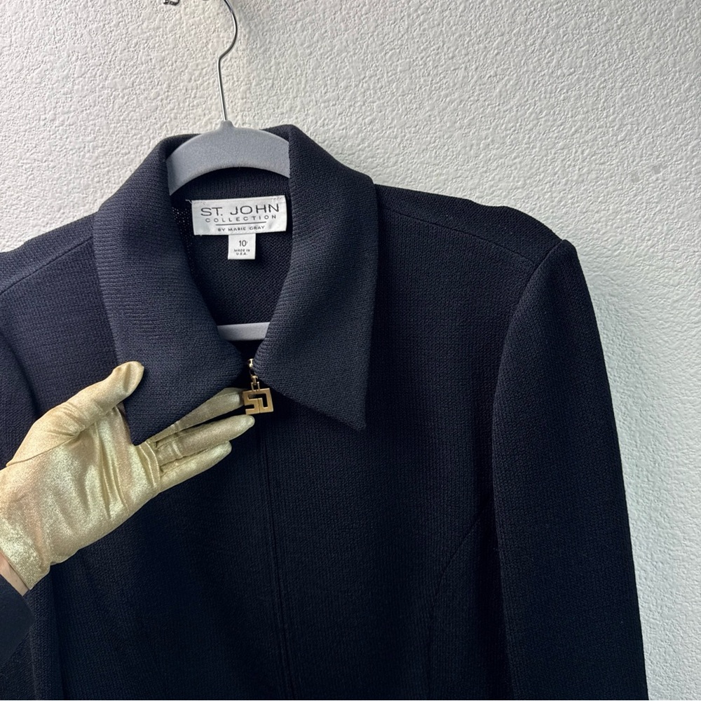 St. John Black Women's Jacket 10 - Picture 6 of 9